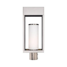 Livex Lighting 20985-91 Bleecker - 20" One Light Outdoor Post Top Lantern, Brushed Nickel Finish with Satin Opal White Glass