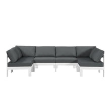 Outdoor Escape Gray Fabric Outdoor Patio Modular Sectional, Weather-Resistant Upholstery, Cushioned Seating, Comfortable Backrest