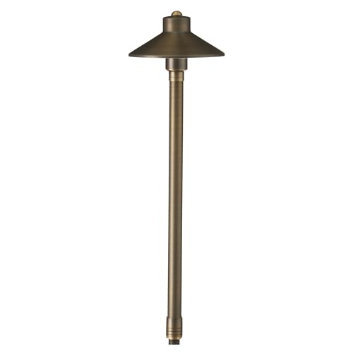 VOLT 15-Pack 12V Cast Brass Flat Hat Path Lights with 3W 2700K LED Bulbs Bronze