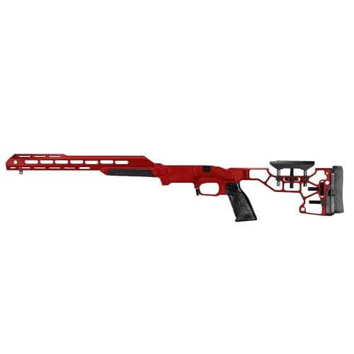 MDT ESS Long Action Chassis System for Remington 700 Rifles Left Hand Red