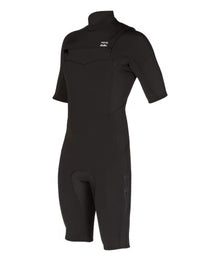 Billabong Mens 2/2mm Absolute Chest Zip Short Sleeve Springsuit Black