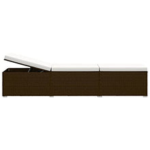 3 Piece Patio Sun Loungers with Tea Table,Outdoor Lounge Chaise, Lounger for Pool, Beach Sun Tanning Chair,Outdoor Bed,Deck Chair, Poly Rattan Brown (Brown 76.8" x 23.6" x 12.2" (L x W x H))
