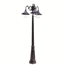 CUTPOIY 3-Lights Pillar Lamp Outside Pole Lantern Rainproof Fence Post Lighting for Backyard Garden (Black-110.24)
