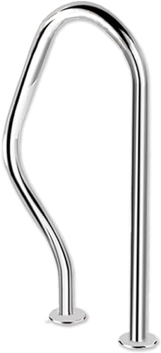 Pool Handrail, Swimming Pool Stair Rail Water Handrail Deck Mounted Braced Swimming Pool Hand Rail Stainless Steel Pool Grab Bars,Silver