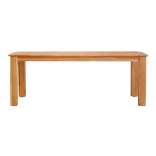 Afuera Living Outdoor Teak Wood Dining Table, 80 x 36 x 30.25 in, Natural Oil Finish, Sustainable Plantation Teak, Umbrella Hole, Seats up to 8, Mid-Century Style Patio Furniture for Alfresco