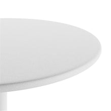 Afuera Living Mid-Century Steel 24" Outdoor Bistro Table, White Finish, Round Top Design, Weatherproof Metal Construction, Space-Saving Base, Minimalist Style for Patio, Balcony, or Indoor Use