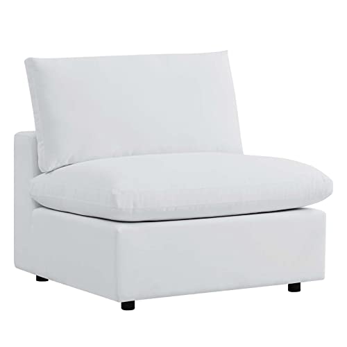 Modway Commix Outdoor Patio Sunbrella® Sectional Sofa Armless Chair in White