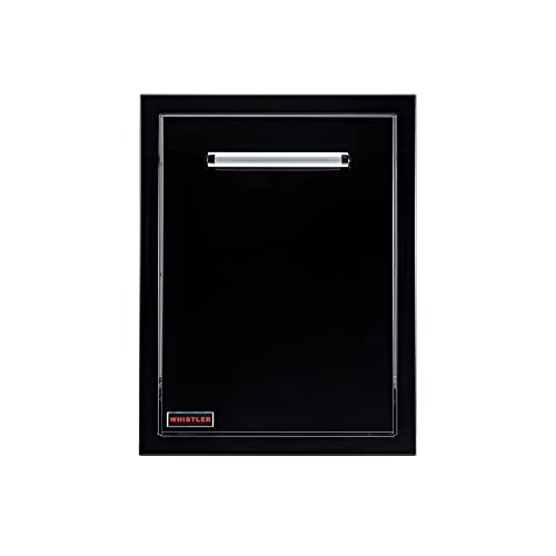 WHISTLER Pull Out Drawer Trash Can for Outdoor Kitchen Patio BBQ Grill Island,16.5×22×22 inches,Black