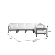 Outdoor Escape White Fabric Outdoor Patio Modular Sectional with Contemporary Style, Comfortable Seating, Durable Frame, Suitable for Outdoor Living Spaces