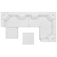 Lounge Sectional Sofa Set, Fabric, White, Modern, Outdoor Patio Balcony Cafe Bistro Garden Hotel