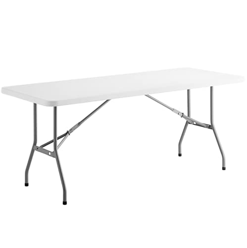 PRO&Family 10 Pack! 30" x 72" White Plastic Folding Table. Folding Desk Bar Table Coffee Table Folding Camping Table Outdoor Bar Portable Table Foldable Table Bistro Table
