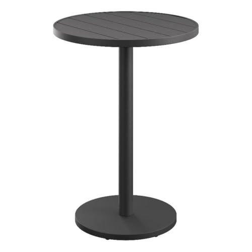 Modway Tahoe 31 Inch Round Outdoor Patio Bar Height Table in Gray