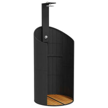 vidaXL Outdoor Shower - Black Poly Rattan, Acacia Wood Base, 39.4"x39.4"x95.1", Swimming Pool Furniture