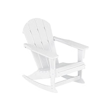 WO WESTIN OUTDOOR HDPE Laguna Outdoor Rocking Poly Adirondack Chair with Side Table 3-Piece Set, White