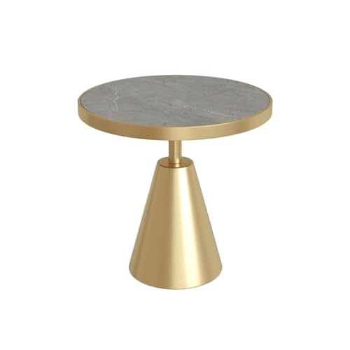 Modern Metal Side Table Round Marble for Sofa Side Corner Table Balcony Simple(Gris)
