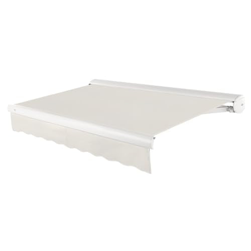 Awntech 10' Full Cassette Left Motor (10' x 8') Retractable Patio Awning, Oatmeal Tweed