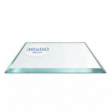 Dulles Glass 36X60 inch Rectangular Glass Table Top - Tempered - 1/4" Thick Glass Surface, Safe Beveled Edge, Eased Corners, Multipurpose for Dining Table, Patio, Coffee and End Table