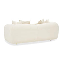 Michael Amini Sassani Chenille Loveseat - Crepe/Gold