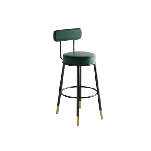 DINBOZ26X Counter Stools Green Barstool Iron High Chair Leather Household Reclining Bar Stool Bar Chair Gold Chair Feet Bar Stools(Large)
