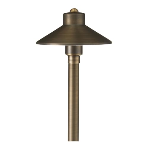 VOLT 15-Pack 12V Cast Brass Flat Hat Path Lights with 3W 2700K LED Bulbs Bronze