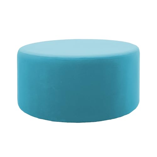 FDP 36" Round Oversized Outdoor Ottoman Featuring Sunbrella Fabric - Weather-Resistant, Fade-Resistant, Fully Assembled Patio Furniture for Backyard or Poolside Seating, 18" H - Canvas Aruba