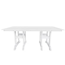 WO Outdoor Adirondack Dining Chair Table 7 PCS Set Retro Aesthetic Furniture for Outside Restaurant Dining, Home, Balcony, Terrace, Lawn, Pool, Deck, Garden (White)