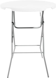 PRO&Family 32 Inch Round Cocktail Table - Foldable Bar Height Table White - Great for Parties (4)