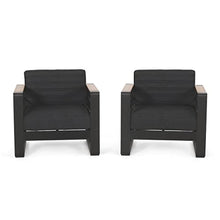 Christopher Knight Home Giovanna Outdoor Club Chair, Black + Natural + Dark Gray