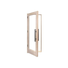 PROSAUNAS Prehung Solid Wood Sauna Door with Insulated Glass, Douglas Fir Sauna Door, Hemlock Jamb, Dual-Pane Insulated Glass, 25.5" x 81.5" (Door Hinged On - Left Side)