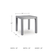 Signature Design by Ashley Moonlight View Contemporary Weather Resistant Outdoor End Table with Sintered Stone Top, Light Gray