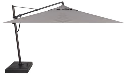 Treasure Garden AKZ PLUS Cantilever Umbrella 10'x13' Rectangular Obravia Boulder Canopy and Black Frame with Rolling Base