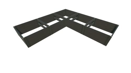 Frame It All Weathered 2" L Shape 12'x12'x22 Raised Garden Bed Weathered Wood 2