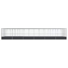 Makastle Bird Easy Assembly Aviary with Extension, 490.6" x 163" x 83.5", Silver and Anthracite, Galvanized Steel, Outdoor, 1-Level