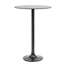 Euro Style Jannie Indoor/Outdoor Bar Table | Modern Weather Resistant Bistro Style Table for Patio, Bar, Restaurant, Cafés, Wineries, Pub, Cocktail, Balcony, Poolside | Black Marble Look Table Top