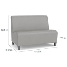 Lesro Siena Lounge Armless Loveseat Walnut Legs Castillo Gray