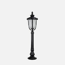 XYIANG Strong Durable European Outdoor Waterproof Lawn Decoration Floor Lamp Classical Glass Lantern Villa Courtyard Road Aluminum Metal Column Lamp E27 Porch Landscape External(Black)