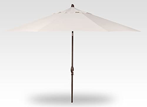 Treasure Garden 11-Foot Patio Umbrella - Outdoor Furniture Market Umbrella – Auto Tilt – Bronze Aluminum Frame (Obravia2, Vanilla)