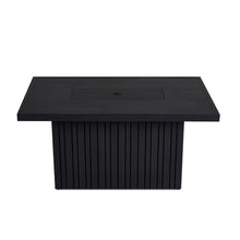 Pemberly Row 52" Rectangle Aluminum Propane Fire Pit Table, Black Coral Finish, 50000 BTU, Weatherproof Outdoor Patio Coffee Table with Burner Lid, Lava Rock, Storage Cover, Adjustable Flame Height