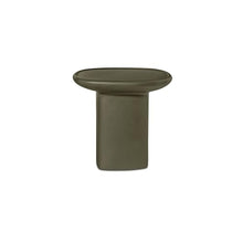 NADAAL STUDIOS Henric Outdoor Side Table, Pedestal Concrete with Seamless Rounded Edge Deep Green