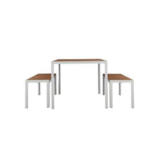 Pangea Home Breeze 3 Piece Set, White Frame Teak Polyresin
