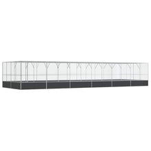 Makastle Bird Easy Assembly Aviary with Extension, 490.6" x 163" x 83.5", Silver and Anthracite, Galvanized Steel, Outdoor, 1-Level