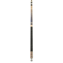 LUCASI Custom 58" 2-Piece Pool Cue with Upgraded Low Deflection Shaft, Blue Luster Inlays, Black