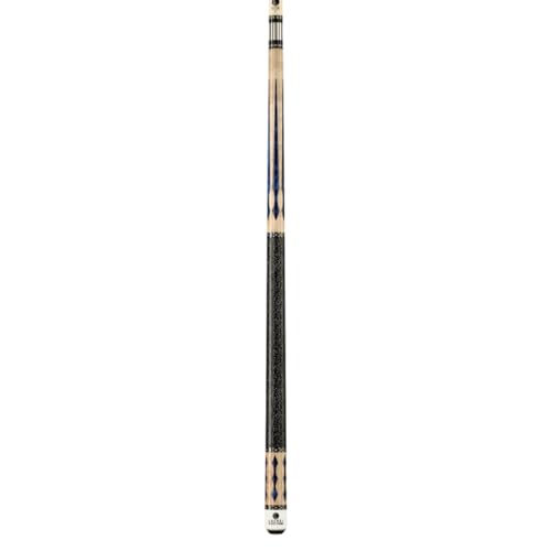 LUCASI Custom 58" 2-Piece Pool Cue with Upgraded Low Deflection Shaft, Blue Luster Inlays, Black