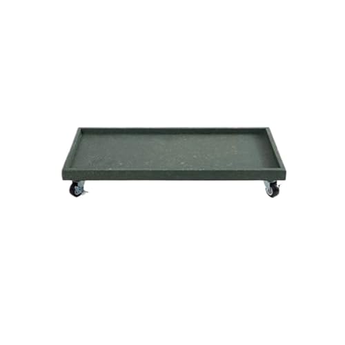 ZHONGCHENGWU Plant Saucers Indoor Outdoor with Wheels Rectangular Plant Pallet, Large Synthetic Resin Saucer Drip Tray(Green,Large)