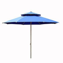 QZQHNYJ Umbrella 2 M/6.6ft Garden Parasol Umbrella Outdoor Sun Shade, Thickened Polyester Large Sun Parasol with Double Canopy, UV Protection & Waterproof