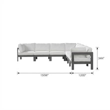 Outdoor Escape White Fabric Outdoor Patio Modular Sectional, Weatherproof Upholstery, Comfortable Back Height, Easy Maintenance, for Outdoor Living