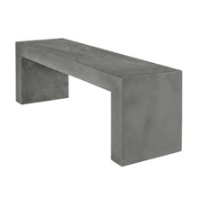 Outdoor EscapeGray Concrete Outdoor Bench, Fibre Reinforced Cement, Water-Based Acrylic Finish, 55-Inch, Seats 3, Contemporary Design