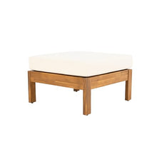 Merax 3 Piece Acacia Wood Patio Furniture Set, Outdoor Sectional Sofa Set with Coffee Table, 4 Seats Sofa Deep Seating with Soft Cushions for Garden, Backyard, Teak & Cream