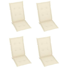 fsahslih 4 Pcs Wooden Patio Reclining Chairs with Cushions Set
