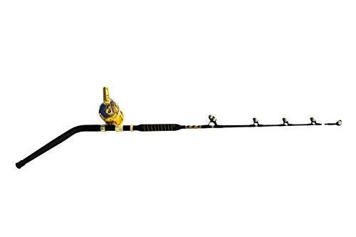 EAT MY TACKLE 50 Wide 2 Speed Reel with 80-100 lb Bent Butt Tournament Rod Blue